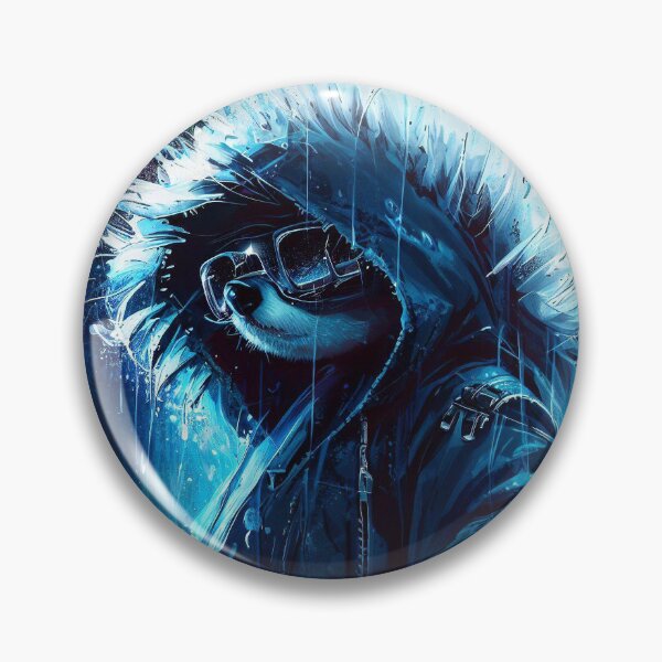 Item preview, Cyber hedgehog in sunglasses and jacket in the rain designed and sold by TomFrontierArt.