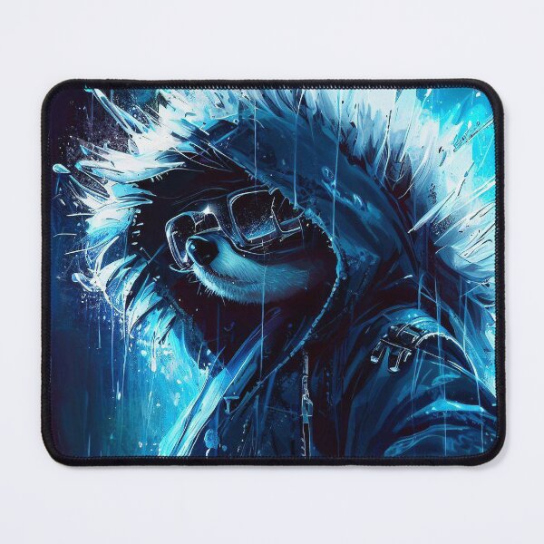 Item preview, Cyber hedgehog in sunglasses and jacket in the rain designed and sold by TomFrontierArt.