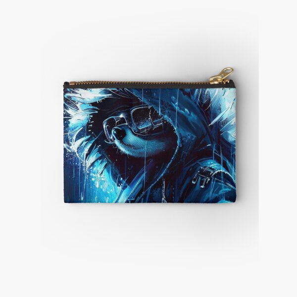 Item preview, Cyber hedgehog in sunglasses and jacket in the rain designed and sold by TomFrontierArt.