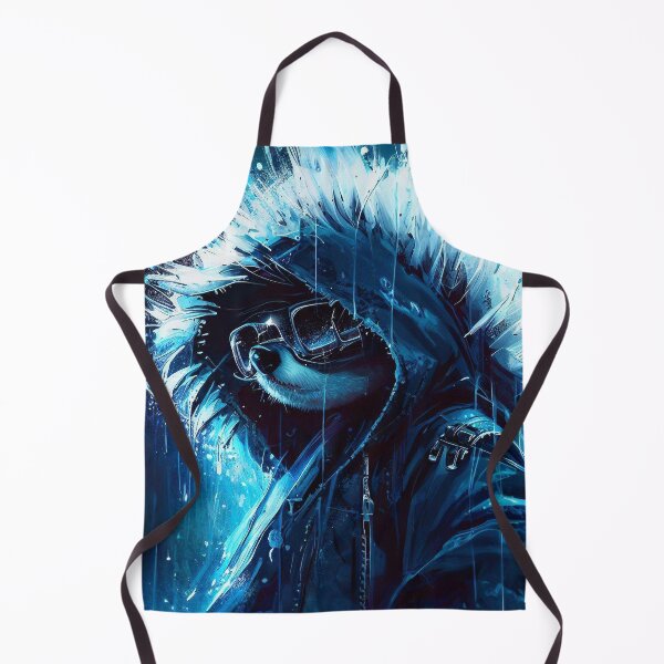 Item preview, Cyber hedgehog in sunglasses and jacket in the rain designed and sold by TomFrontierArt.