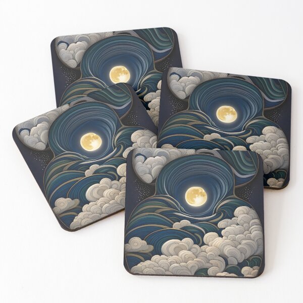 Item preview, Fantasy Art Moon Clouds Art Nouveau designed and sold by druidwolfart.