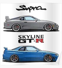 JDM - War Machines (GT-R R34 & Supra) Poster