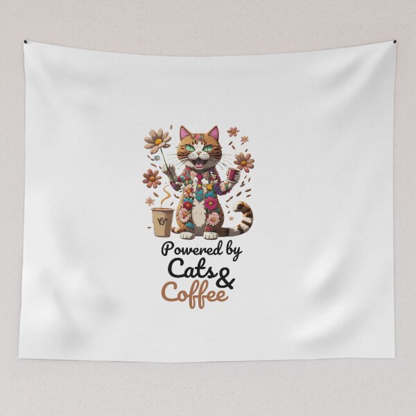 Item preview, Cat And Coffee, Cat with flowers, Funny Cat Quotes, Support Your Local Street Cats, Cat Enthusiasts, Cat Fan, Delicate Flowers, Cat With Glasses designed and sold by Sshmorr.