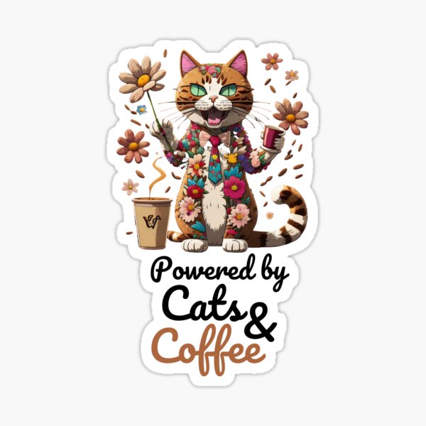 Cat Vinyl Stickers - Fun Cat Puns, Cute Cats, Fun Coffee Quotes