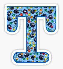 Soot Sprites Letter T Blue Sticker