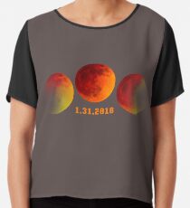 2018 31. Januar Total Mondfinsternis Super Moon T-Shirt Chiffontop