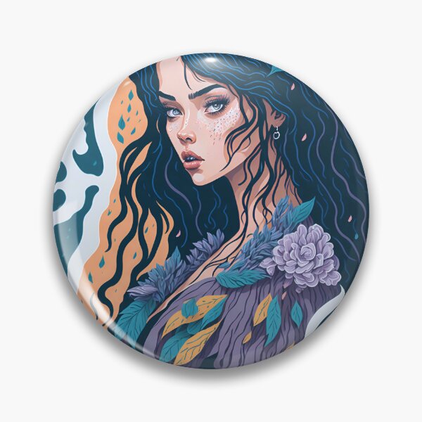 Item preview, Blossoming Beauty: Cute Woman in Flower Clothes designed and sold by MeowtifullyCute.