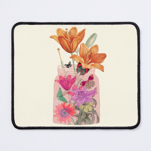 Item preview, A jar with vintage flowers and butterflies designed and sold by Preppy Aesthetic Designs.