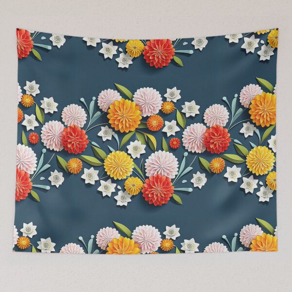 Item preview, Petals in 3D: A Mesmerizing Floral Masterpiece Seamless Vector Flowers Pattern - Premium Design designed and sold by Jisoo Flowers.