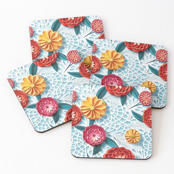 Item preview, Nature's Paper Symphony: 3D Floral Elegance Seamless Vector Flowers Pattern - Premium Design designed and sold by Jisoo Flowers.