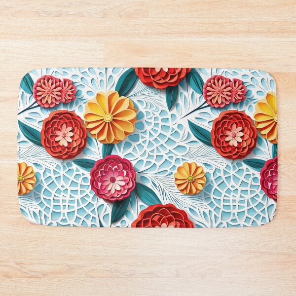 Item preview, Nature's Paper Symphony: 3D Floral Elegance Seamless Vector Flowers Pattern - Premium Design designed and sold by Jisoo Flowers.