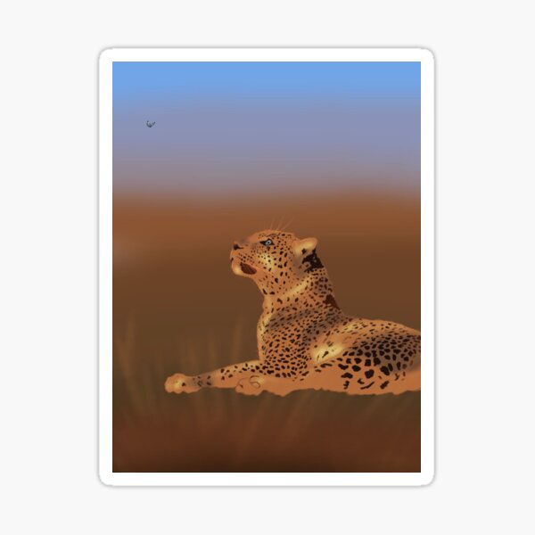 Leopard in the Savannah Sticker