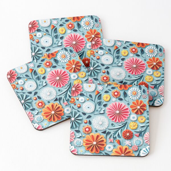 Item preview, Enchanting Folded Flowers: Captivating 3D Design Seamless Vector Flowers Pattern - Premium Design designed and sold by Jisoo Flowers.