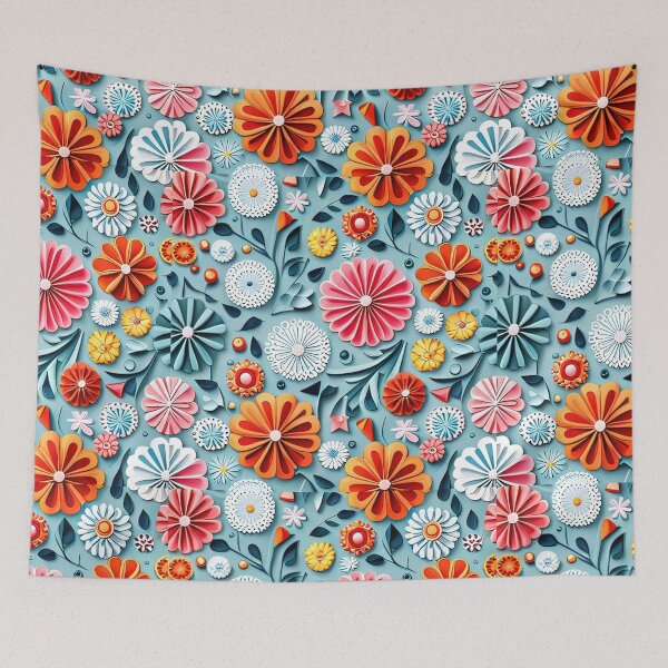 Item preview, Enchanting Folded Flowers: Captivating 3D Design Seamless Vector Flowers Pattern - Premium Design designed and sold by Jisoo Flowers.