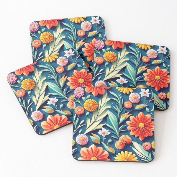 Item preview, Unveiling Nature's Secrets: Popular Kirigami Floral Art Seamless Vector Flowers Pattern - Premium Design designed and sold by Jisoo Flowers.
