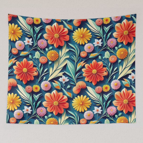 Item preview, Unveiling Nature's Secrets: Popular Kirigami Floral Art Seamless Vector Flowers Pattern - Premium Design designed and sold by Jisoo Flowers.