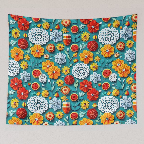 Item preview, Paper Petals Unleashed: Eye-catching 3D Flower Creation Seamless Vector Flowers Pattern - Premium Design designed and sold by Jisoo Flowers.