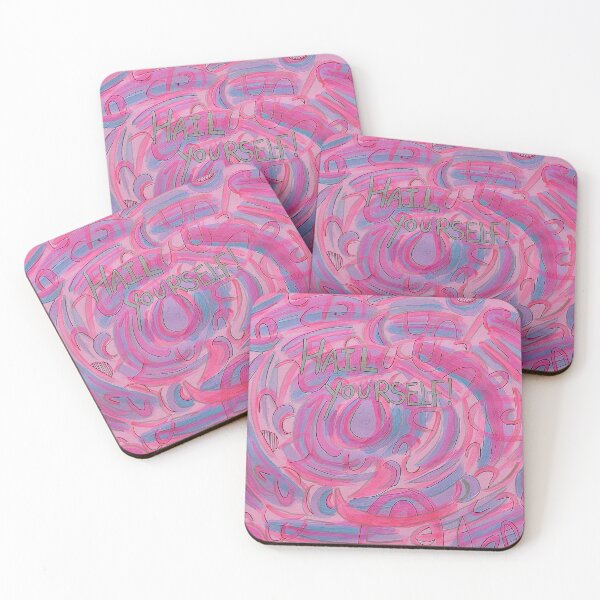 Item preview, Hail yourself! Pink and blue abstract art  designed and sold by WeirdSaltShop.