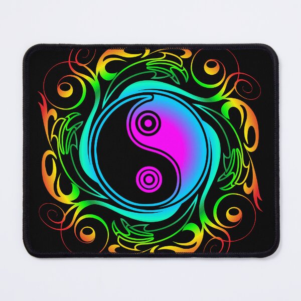 Item preview, Yin Yang Psychedelic Rainbow Tattoo designed and sold by BluedarkArt.