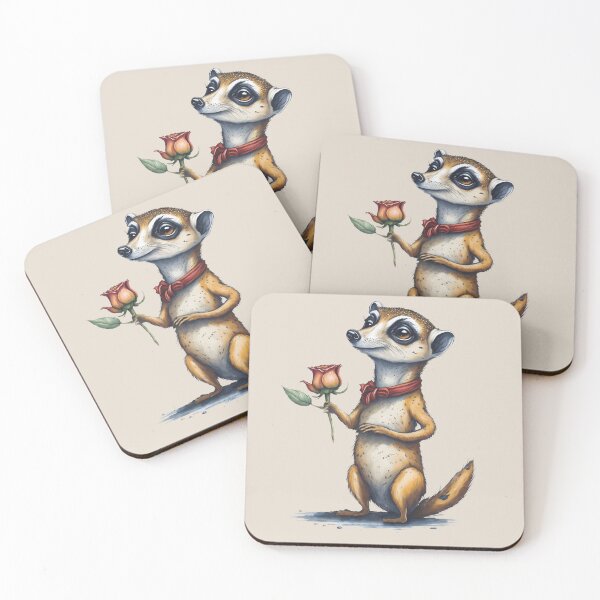 Item preview, MK01 Meerkat, Rose, flower, funny, african, Tanzania,Serengeti,savanna, animal, valentine, lover, love, thank you designed and sold by onenatureplace.