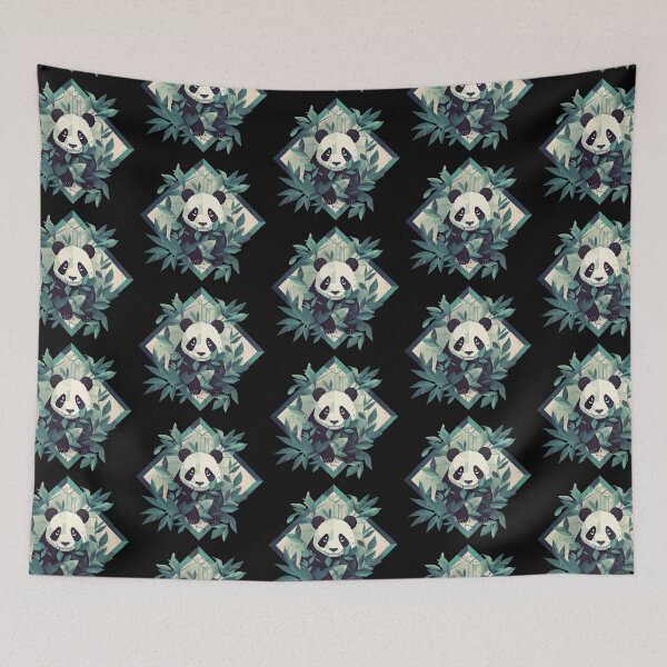 Item preview, Panda Zen: Geometric Bamboo Bliss designed and sold by luvablelifeform.