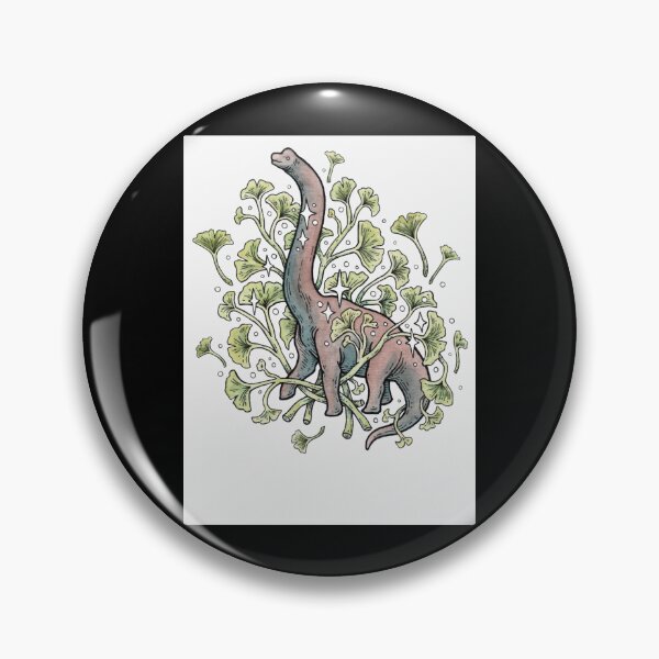 Item preview, Brachio GinkgoCalm Color PaletteDinosaur Botanical Art Baseball ¾ Sleeve  designed and sold by AndrewSeidel.