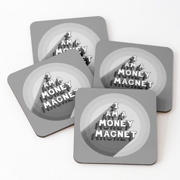 Item preview, Wealth Mantra, I am a Money Magnet, in gray scale designed and sold by Anomalypark.