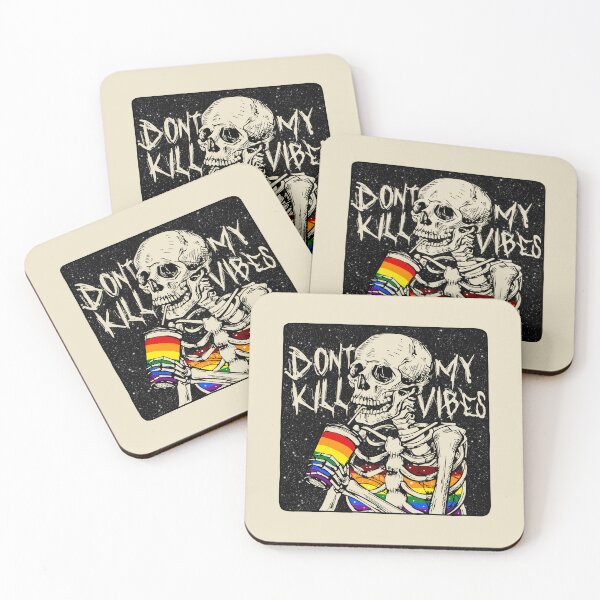 Item preview, Don't Kill My Vibes Skeleton LGBTQ Pride designed and sold by Luan Huynh.