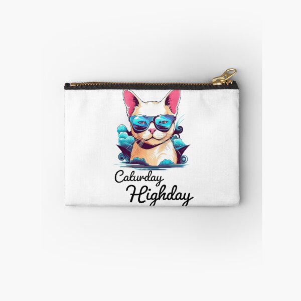 Item preview, Cute Cat with Glasses and Stoned Eyes - "Caturday Highday" designed and sold by SADStyleDesigns.
