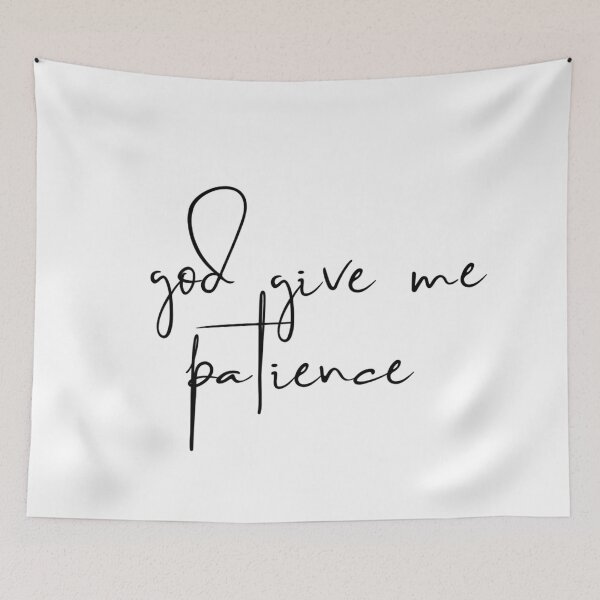 Item preview, god give me patience text graphic v2a white background designed and sold by fishpressink.