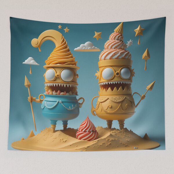Item preview, "Funny ice cream summer friends" digital art designed and sold by arcticcayman.