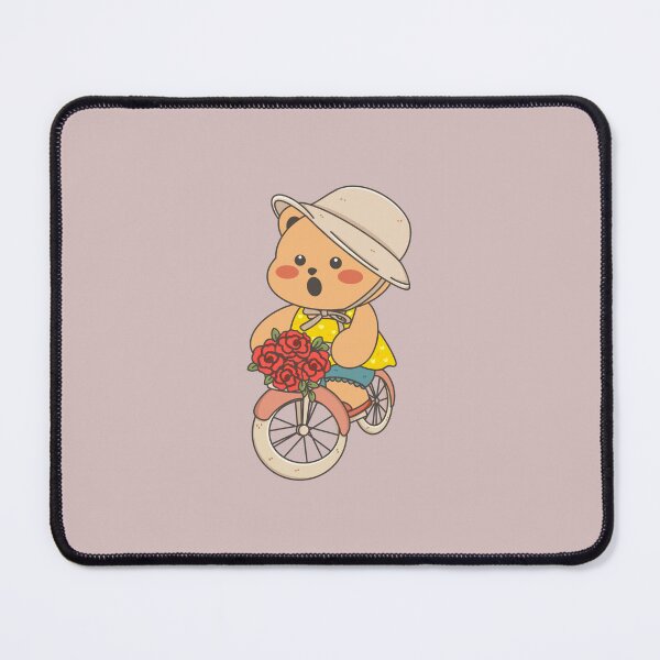 Item preview, Little Cute Bear Delivering Rose Flower by Bicycle  designed and sold by nurabear.