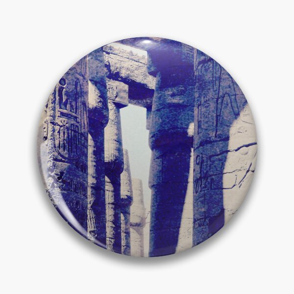 Item preview, Karnak temple, hypostyle hall, columns, cyanotype, vintage photo inspiration old postcard, cyanotype, ancient Egypt photography designed and sold by art-of-egypt.
