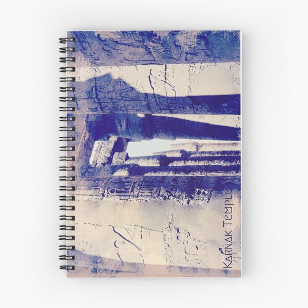 Item preview, Karnak temple, hypostyle hall, columns, cyanotype, vintage photo inspiration old postcard, cyanotype, ancient Egypt photography designed and sold by art-of-egypt.