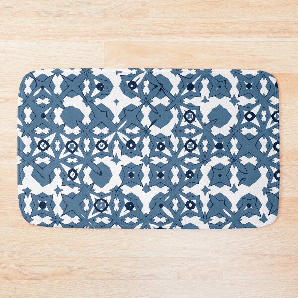 Item preview, Abstract Lattice Floral Pattern in Blue and White designed and sold by Trevor Hirst.
