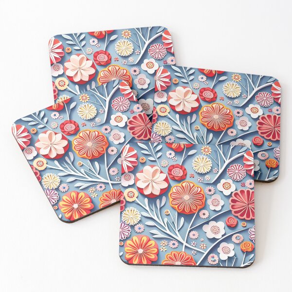 Item preview, Blooming Brilliance: Trendy Kirigami Flower Sculpture Seamless Vector Flowers Pattern - Premium Design designed and sold by Jisoo Flowers.
