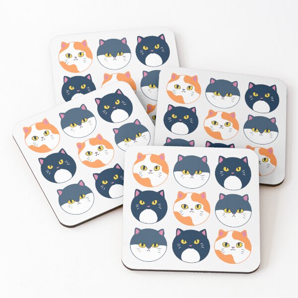 Item preview, Cute round cat faces  designed and sold by Yarafantasyart.