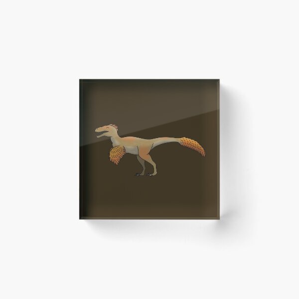 Item preview, happy deinonychus, feathered dinosaur designed and sold by LilDinoBoy.