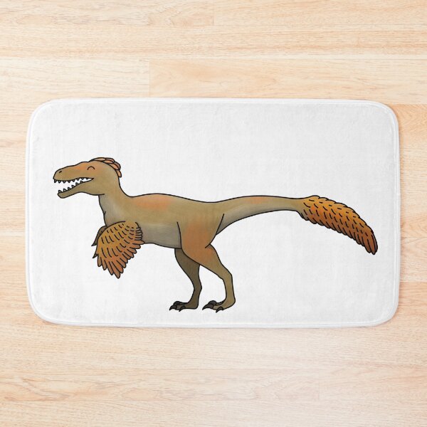 Item preview, happy deinonychus, feathered dinosaur designed and sold by LilDinoBoy.