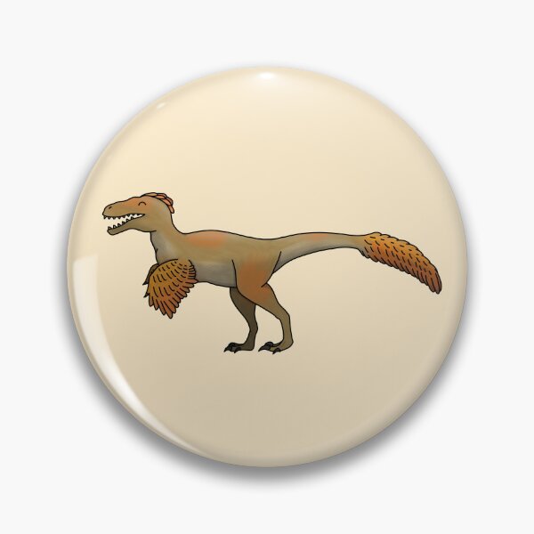 Item preview, happy deinonychus, feathered dinosaur designed and sold by LilDinoBoy.