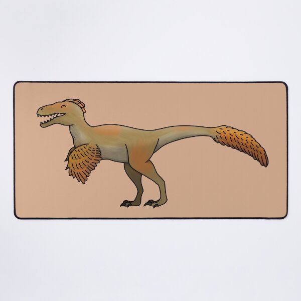 Item preview, happy deinonychus, feathered dinosaur designed and sold by LilDinoBoy.