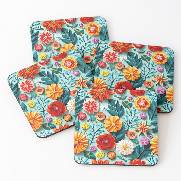 Item preview, Folded Floral Symphony: Catchy Kirigami Artwork Seamless Vector Flowers Pattern - Premium Design designed and sold by Jisoo Flowers.