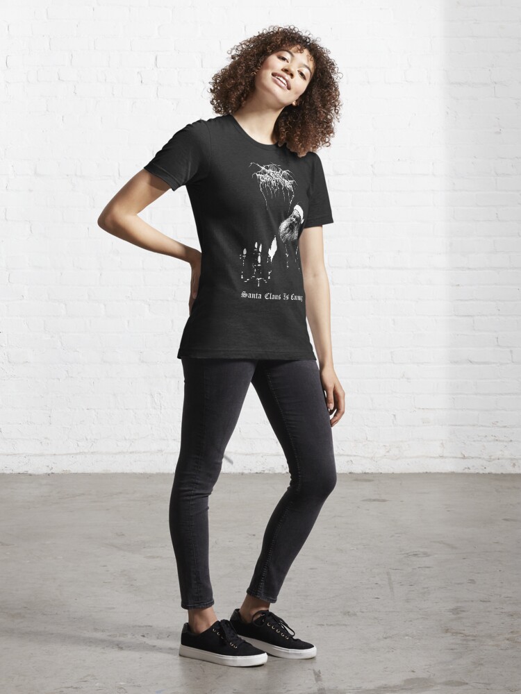 Women's Grey Long Sleeve T-shirt, Black Leggings, Black Suede Ankle Boots,  Black Leather Clutch | Lookastic