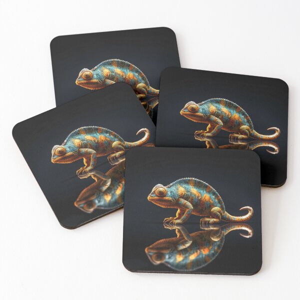 Item preview, Golden turquoise chameleon designed and sold by GildedCorner.