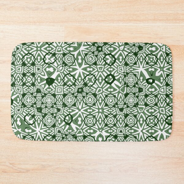Artikelvorschau, Geometric Abstract Pattern in Shades of Green and White entworfen und verkauft von Trevor Hirst.