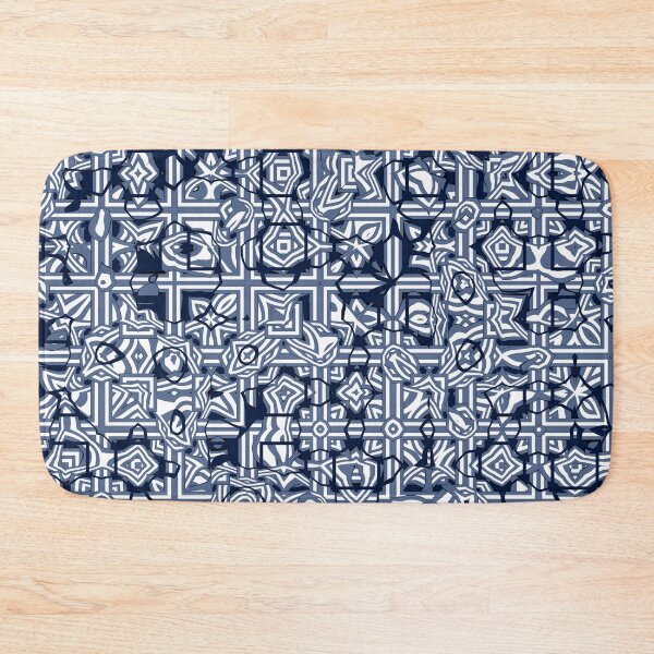 Item preview, Abstract Lattice Floral Pattern in Blue and White designed and sold by Trevor Hirst.