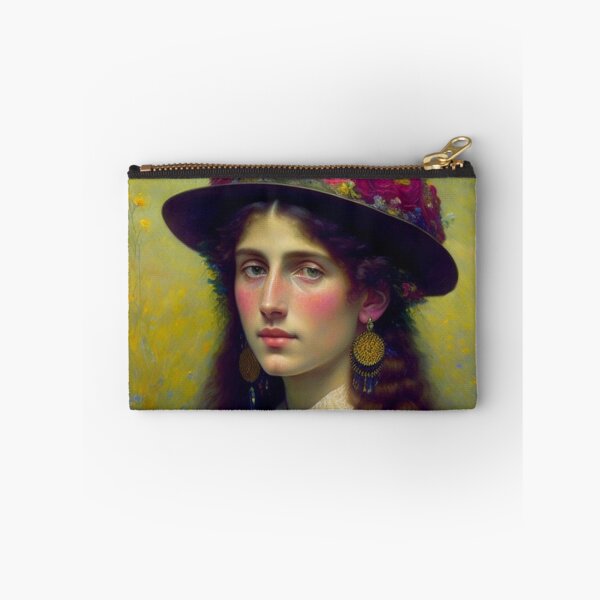 Item preview, Beautiful Painting of a Pre Raphaelite Young Girl in a Flowered Hat with Long Hair designed and sold by KALEIDOSCOPE UK.