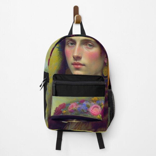 Item preview, Beautiful Painting of a Pre Raphaelite Young Girl in a Flowered Hat with Long Hair designed and sold by KALEIDOSCOPE UK.