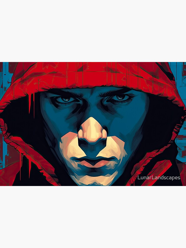 blue-red image of Eminem Poster for Sale by LunarLandscapes