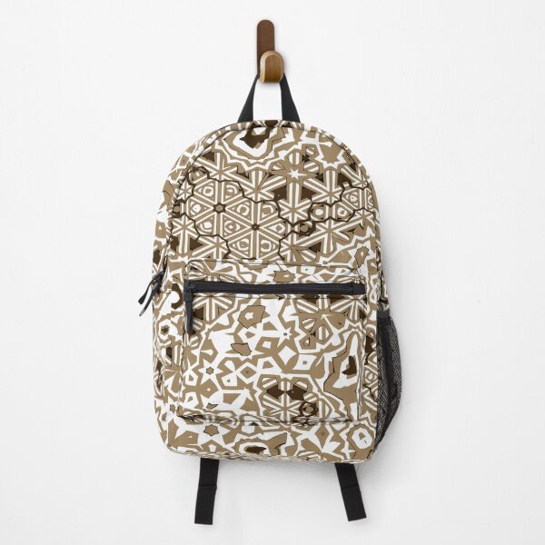 Item preview, Abstract Lattice Flower and Stars Pattern in Copper Gold and White designed and sold by Trevor Hirst.